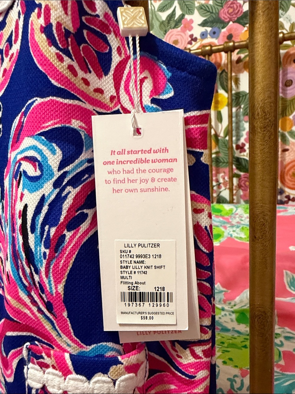 Lilly Pulitzer Navy, Pink & Aqua Paisley Tank Dress - Picture 2 of 7